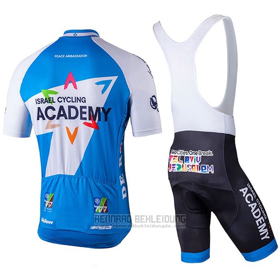 2018 Fahrradbekleidung Israel Cycling Academy Wei und Blau Trikot Kurzarm und Tragerhose